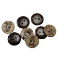 Custom Logo Size Cartoon Anime Natural Wood Coconut Shell Button Coconut Button