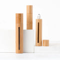 Custom Essential Oil Perfume Packaging with Window 3ml 5ml 10ml Glass Roll on Bottle Bamboo Roller Bottle