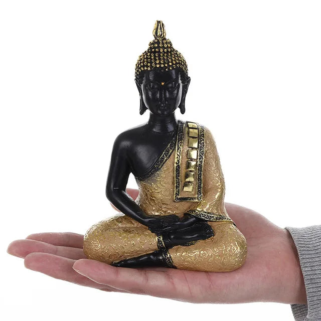 Mini Resin Thai Buddha Statue Amitabha Buddha Arts Sculpture Polyresin Hindu God Statue Home Decor Indoor