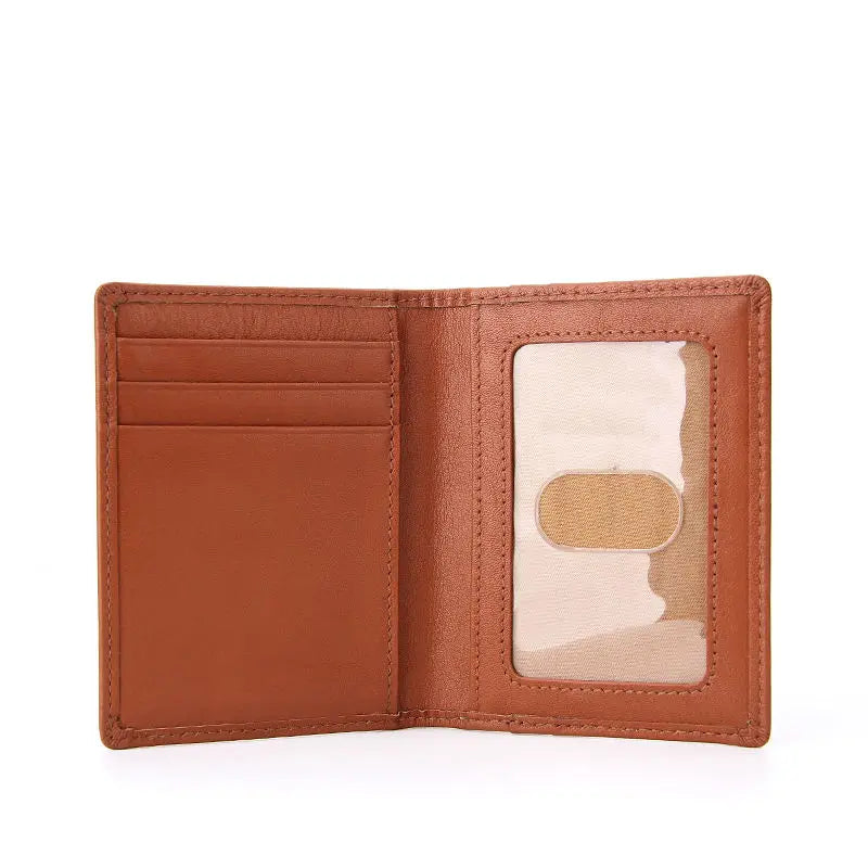 Luxury Custom Logo RFID Blocking Genuine Leather ID Credit Card Holder Wallet for Men Bifold Card Wallet with Card Slots