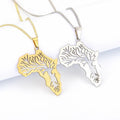 DAIHE Stainless Steel Africa Map With Flag Pendant Chain Necklaces African Maps Jewelry