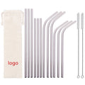 12-Pack Cookkiss Reusable 18/8 Stainless Steel Dishwasher Safe Long Drinking Straws-Sustainable Matching 20oz/30oz Tumblers