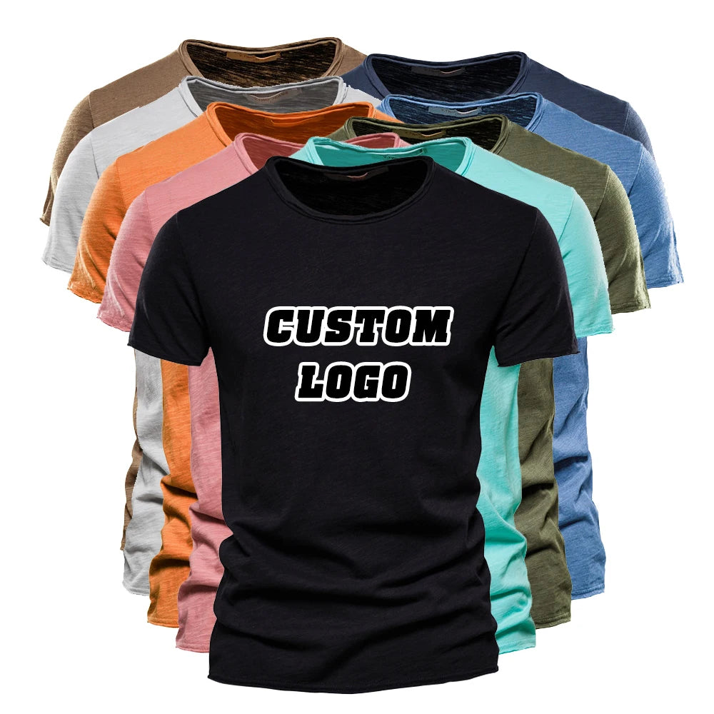 DOVEARK RTS Mens Fashion T-shirt O-Neck Trendy Slim Fit Quality 100% Slub Cotton Short Sleeve Vintage Muscle T Shirt for Men