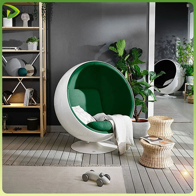Semicircular Fiberglass Modern Lazy Space Chair Egg Shell Ball Seat Single Bubble Sofa Custom Transparent Leather Living Room