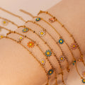 Wholesale Fashion Boho Jewelry Tassel Daisy Pendant Anklet Foot Beaded Anklet for Women Non Tarnish