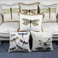 Beige Hemp Edge Embroidered Pillowcase American French Country Cotton Linen Pillowcase Cushion Cover Without Core