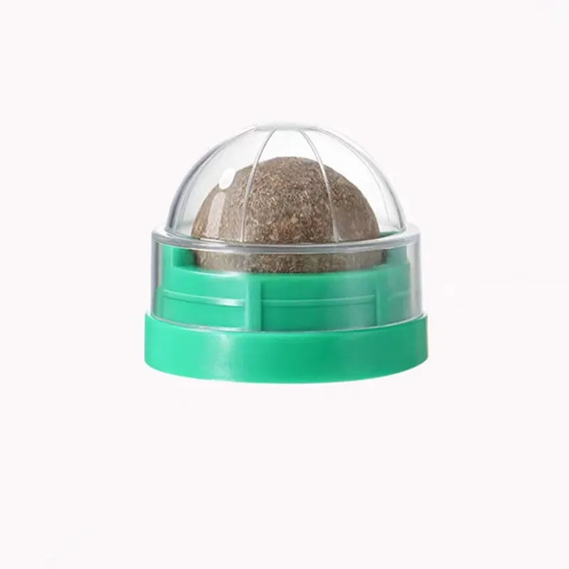 2024 Cats Rotatable Catnip Ball Wall Sucker Lick Treat Toys Contail Catnip Sugar Balls Cat Toys Interactive Ball Cats Mint Toy