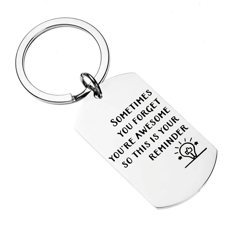 Fresh Arrival 'Sometimes' Inspirational Stainless Steel Keychain Pendant Metal Gift