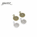 2 Color Antique Silver Color Round Vortex Charms Fit for Bracelet Necklace DIY Metal Jewelry Making 17*13mm B113