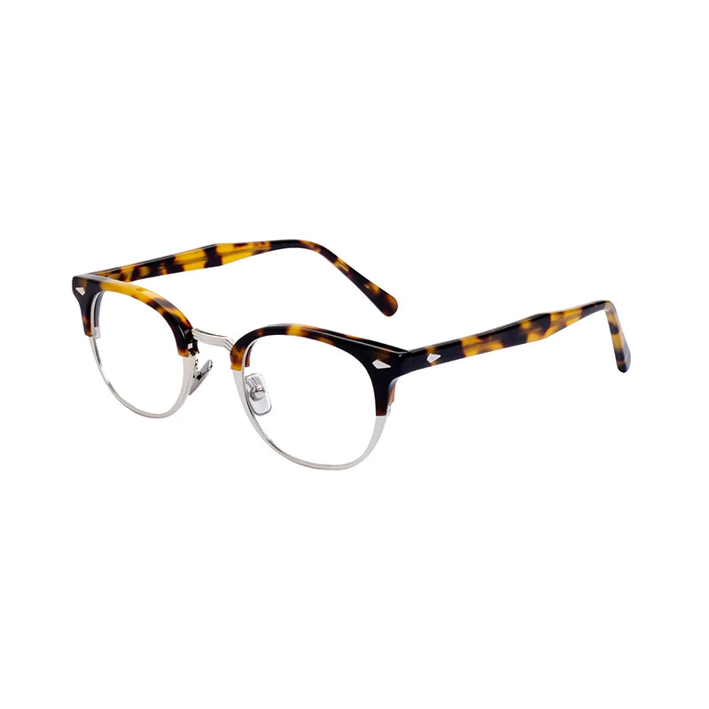 Latest Trend Round Metal Acetate Men Women Optical Eyeglasses Frames