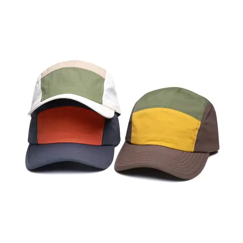 Wholesale High Quality Lightweight Breathable Classic Moisture-Wicking Patchwork Waterproof Nylon Unisex 5 Panel Outdoor Sports