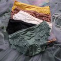 KK063 High-quality Satin Lace Mid-waist Sexy Ladies Underwear Hollowed Out Youthful Ladies Panties