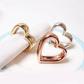 Wholesale Metal Silver Gold Rose Gold Heart Shape Wedding Napkin Ring