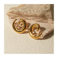 ERESI 2024 New Fashion Jewelry Waterproof Stainless Steel Smooth Hoop Earrings Chunky Snail Shape Spiral Hoop Earring for Women