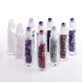 Natural Gemstones 10 ml Glass Roll on Bottles with Crystal Stone Roller Balls & Healing Crystal Chips Inside
