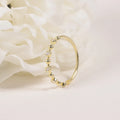Abiding Hot Selling Chic Melee Lab Grown Diamond Thin 1.5mm Stacking Eternity Band Ring with Solid Gold Beads Decor Wedding Ring