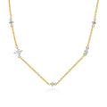 Wholesale Jewelry Supplies 18k Gold  CZ Cubic Zirconia Link Chain Zircon Charm Necklace for Women