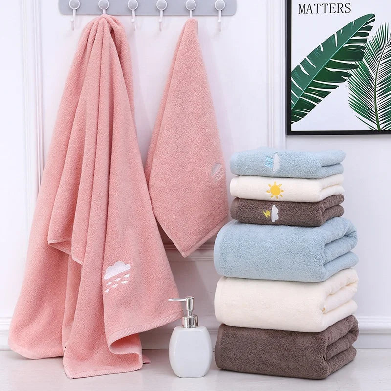 Factory Wholesale Custom Hotel Home Bath Towel Set 100% Soft Cotton Solid Color Sustainable for Adults