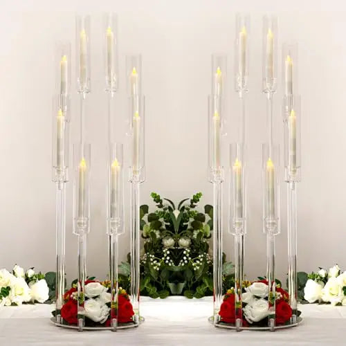 Tall Acrylic Candle Holders Home Decor Wedding Canderlabra Table Decorations Candlestick Candle Stand for Event Party Wedding