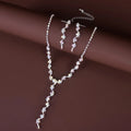 Top Quality Elegant Princess Jewelry Wedding Engagement Necklace Earrings Jewelry Set Gold Silver Color Crystal Bridal Accessory