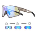 Impact Resistance Color Changing Men's Sports Sunglasses UV400 TR90 Lightweight Photochromic Cycling Glasses
