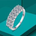 Luxury 2 Row 0.1ct  Eternity Band Diamond Moissanite Ring White Gold Plated 925 Sterling Sliver Women Wedding Engagement Jewelry