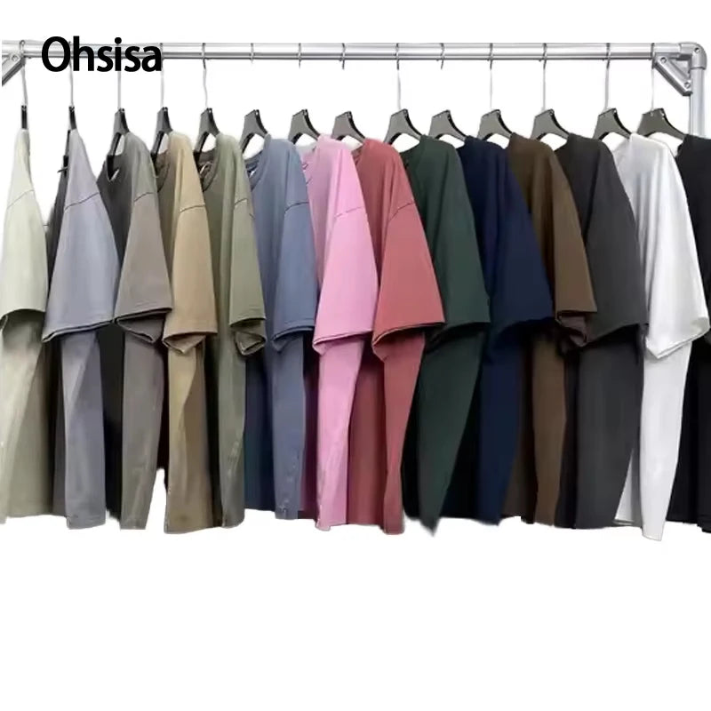 Unisex Solid Color 100% Cotton T-Shirts High Quality Knitted Fabric Custom Plain T-Shirts Printing for Men Wholesale
