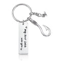 Best Catch Keychain for Dad Laser Engraved Fish Hook Keyring Perfect Father's Day Gift