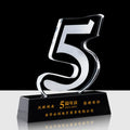 Wholesale Various Size Custom Trophy Award 5 Years 10 Years 15 Crystal Trophy for Ceremony Souvenir Gifts