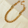2025 Unisex Fashionable Personalized Gold Plated Stainless Steel Coffee Bean Shape Chain Bracelet Waterproof Hypoallergenic 18K