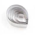 Wanlihao 6pcs/set Stainless Steel Rose Flower Petal Fondant Cutter Mold