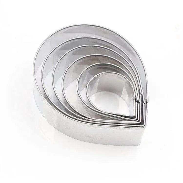 Wanlihao 6pcs/set Stainless Steel Rose Flower Petal Fondant Cutter Mold