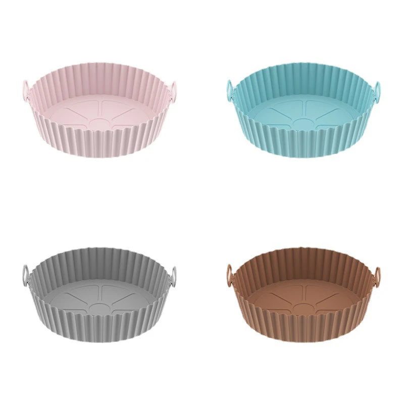 Top Selling Reusable Air Fryer Silicone Liners Silicone Kitchen Baking Basket Food Tray Pan Reusable Pad 2025 Homeware