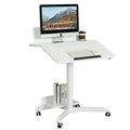 Ada Furniture Pneumatic Height Adjustable Mobile Movable Gas Lifting Standing Flipper Desk Study Training Table
