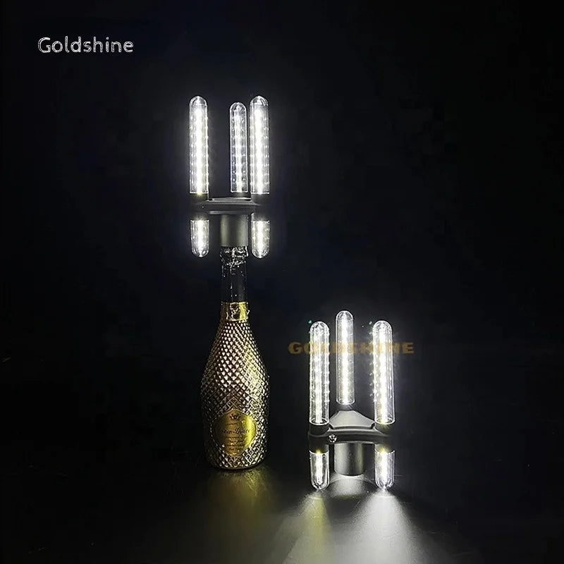 Three-Headed Aluminum LED Strobe Baton New Design Flashing Bottle Light Stick for Club Parties Made with Alloy Material