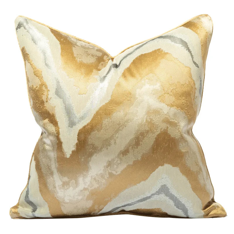 Gray Brown Mottle TextureLuxury Modern Jacquard Cushion Cover