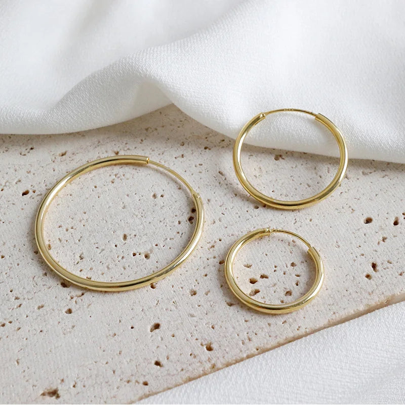 925 Silver Hoop Cartilage Earring Endless Small Hoop Earrings for Women Men Girls Hypoallergenic Gold Hoop Earrings