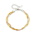 Nabest Gold Plated Stainless Steel Snake Twists Chain Bracelets Waterproof Jewelry Women Three Layers Twists Chain Bracelet