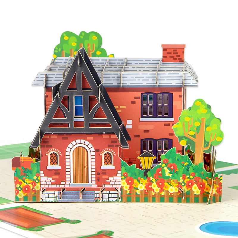 Customized Building House 3D Pop-Up Card for Construction Company
