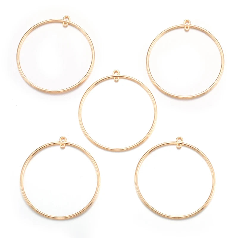 3 Sizes Double Hole Geometric Circle Earrings Connector Charms for Earrings Necklaces Pendant DIY Jewelry Findings B205
