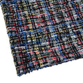 New Arrival 100% Polyester RTS Tweed Fabric with Black Sequins Colorful Yarn Dyed for Ladies' Jacket Suit Overcoat
