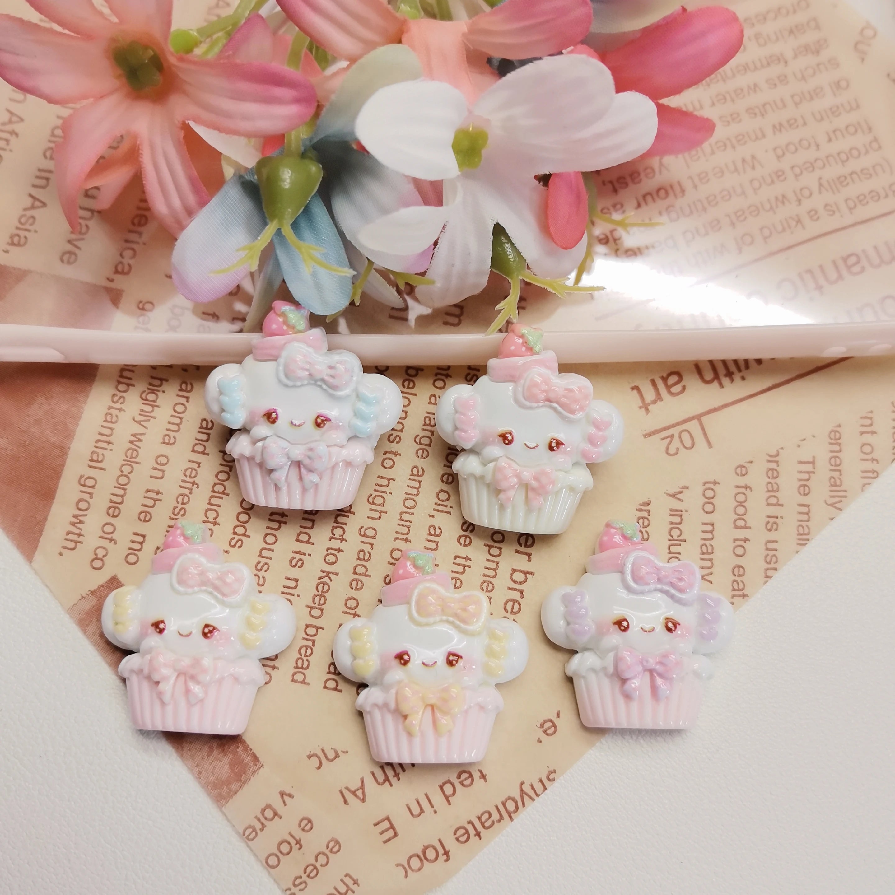 Resin Dog Cupcake Doll Cabochon Scrapbook Kawaii DIY Embellishments Accessories Resin Charm Slime Supplies