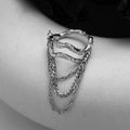 ICEBELA Jewelry French Style Shaped Niche Horseeye Stone Ring Female Open Chain Ring 925 Sterling Silver Adjustable Chain Rings