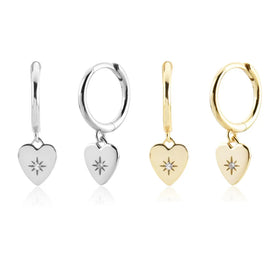 FUAMAY Aretes Heart Simple 925 Silver Fine Jewelry Earring Heart Earrings With Zircon