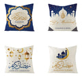 Star Moon Pillow Covers White and Blue Square Eid Mubarak Pillowcase Blue Throw Cushion Cover Ramadan Decorations 2023  for Sofa