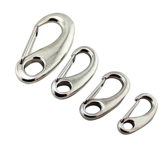 304/316 Stainless Steel Hanging Buckle D Spring Snap Hook Key Chain Carabiner Egg Shackle