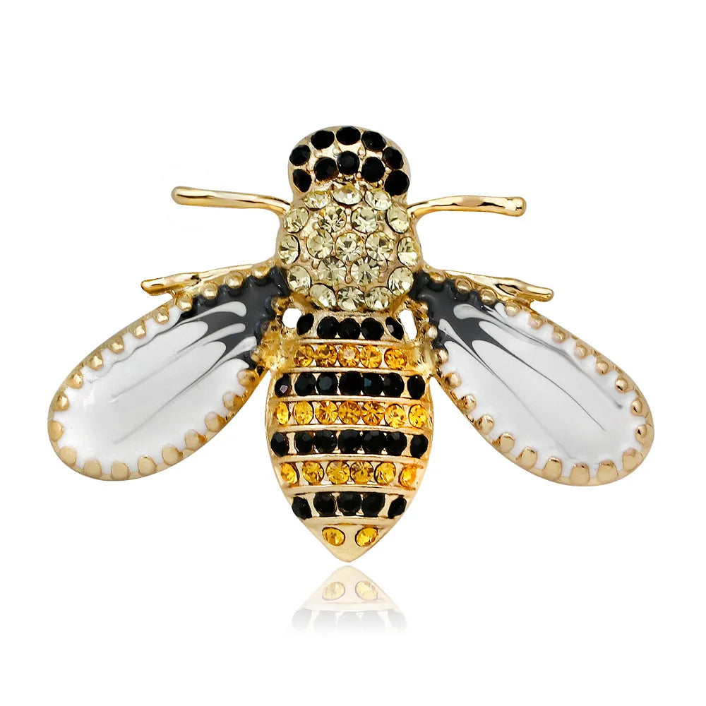 Fashion Exquisite Rhinestones Small Bee Brooch Pin Cheap Lovely Brooch Retro Insect Brooch Pins  for Garment Decoration