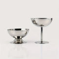 Reversible Stainless Steel Salad & Dessert Bowl Reusable Goblet with Glass Metal Rack DIY Ice Cream & Pudding Container