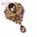 Large Crystal Water-drop Brooches for Women Vintage Style Elegant Wedding Pins Party Jewelry Brooch