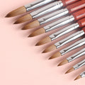 Wholesale Supply Mink Hair Nail Art Crystal Pen Mahogany Stick Cheap Kolinsky Mink Hair Acrylic Nail Brush
